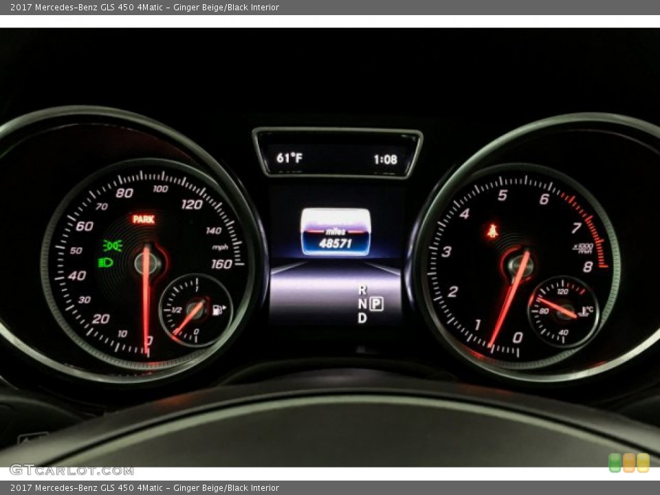 Ginger Beige/Black Interior Gauges for the 2017 Mercedes-Benz GLS 450 4Matic #132245161