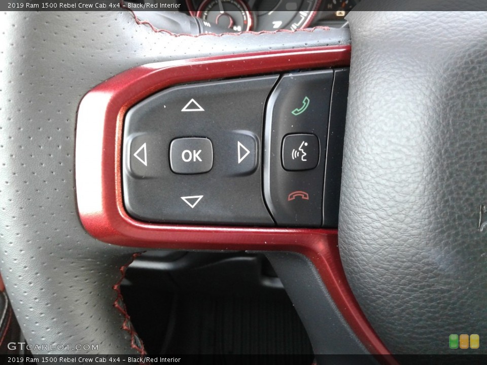 Black/Red Interior Steering Wheel for the 2019 Ram 1500 Rebel Crew Cab 4x4 #132251879