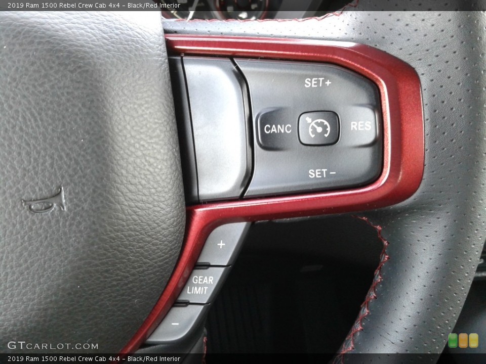 Black/Red Interior Steering Wheel for the 2019 Ram 1500 Rebel Crew Cab 4x4 #132251912
