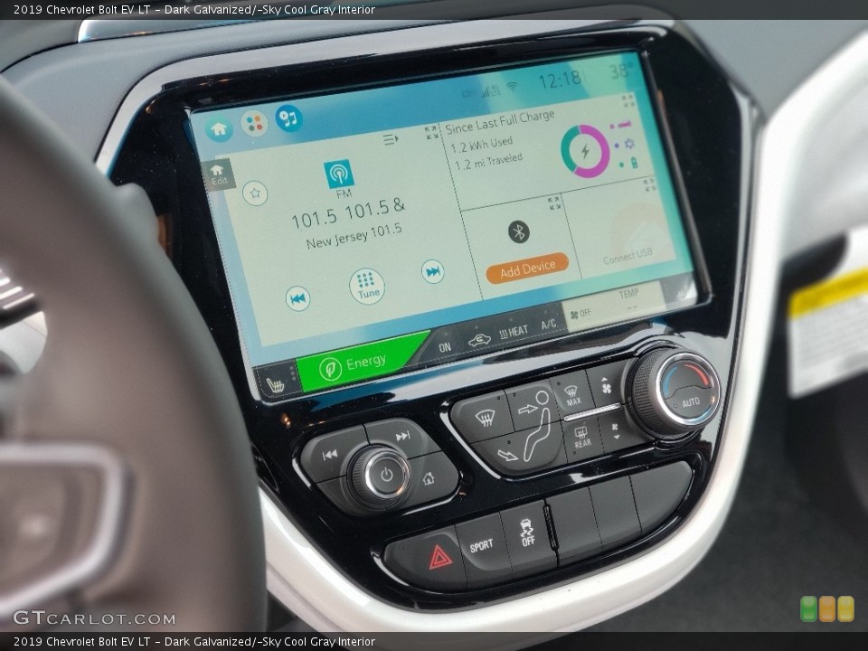 Dark Galvanized/­Sky Cool Gray Interior Controls for the 2019 Chevrolet Bolt EV LT #132269842