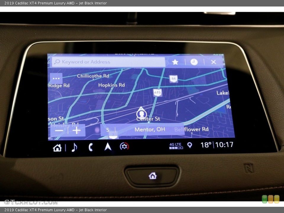 Jet Black Interior Navigation for the 2019 Cadillac XT4 Premium Luxury AWD #132273922
