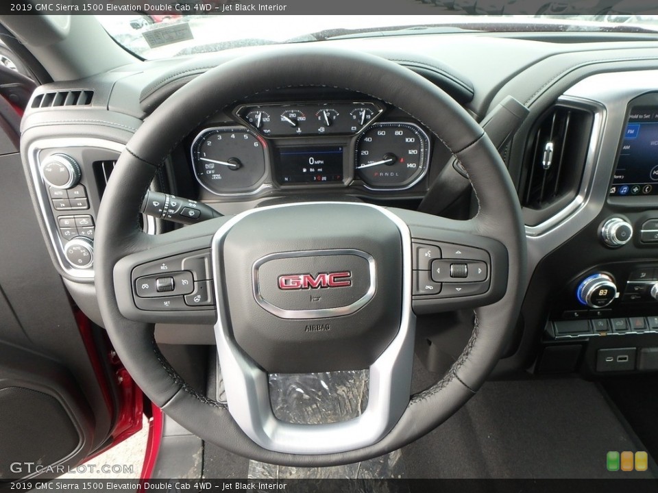 Jet Black Interior Steering Wheel for the 2019 GMC Sierra 1500 Elevation Double Cab 4WD #132283039