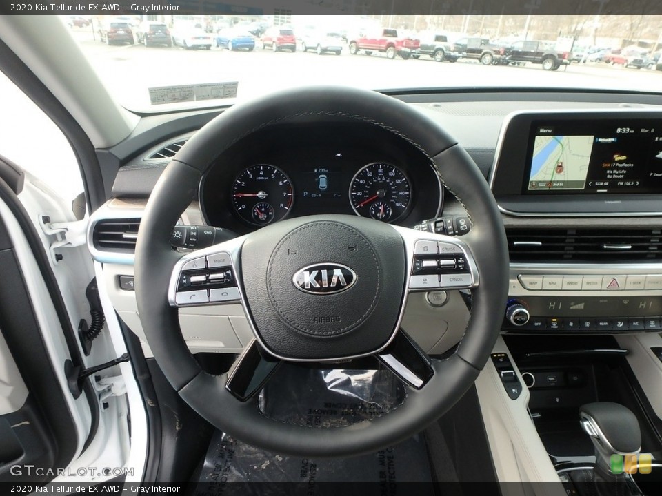 Gray Interior Steering Wheel for the 2020 Kia Telluride EX AWD #132283369