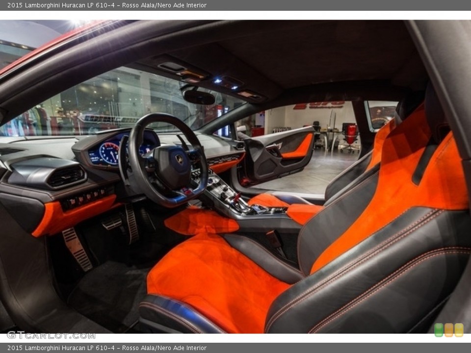 Rosso Alala/Nero Ade Interior Photo for the 2015 Lamborghini Huracan LP 610-4 #132331046