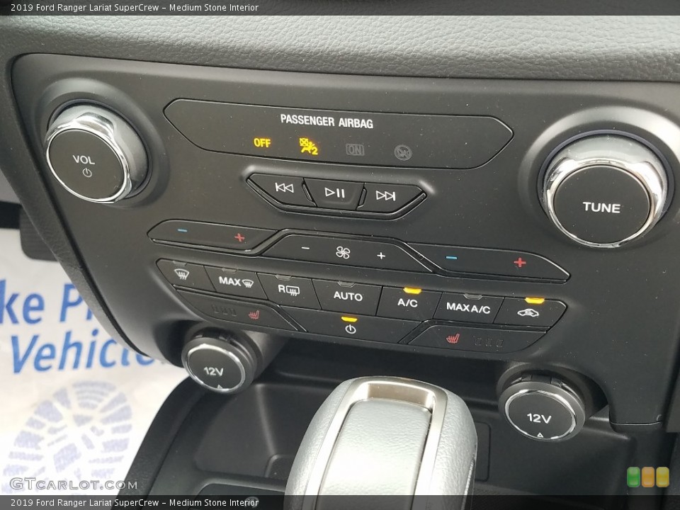 Medium Stone Interior Controls for the 2019 Ford Ranger Lariat SuperCrew #132339445