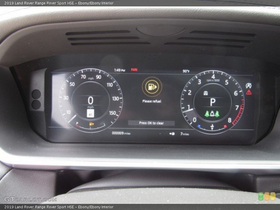 Ebony/Ebony Interior Gauges for the 2019 Land Rover Range Rover Sport HSE #132349346