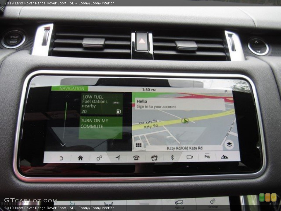Ebony/Ebony Interior Navigation for the 2019 Land Rover Range Rover Sport HSE #132349406