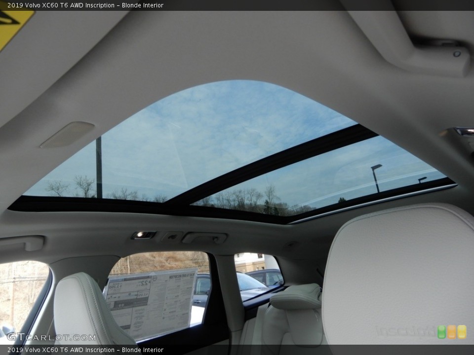 Blonde Interior Sunroof for the 2019 Volvo XC60 T6 AWD Inscription #132370894