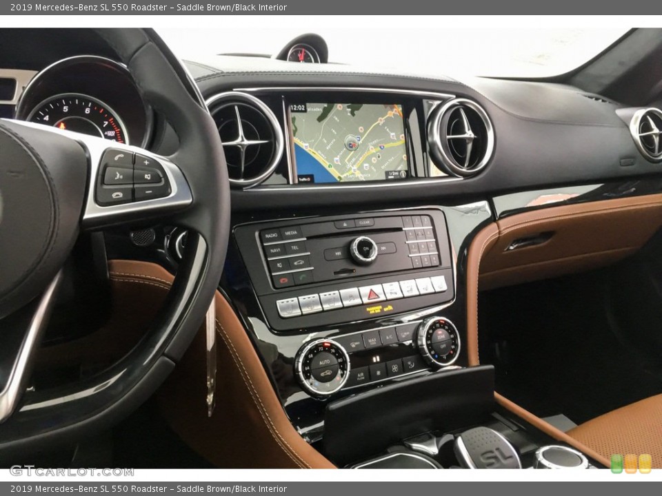 Saddle Brown/Black Interior Controls for the 2019 Mercedes-Benz SL 550 Roadster #132387655