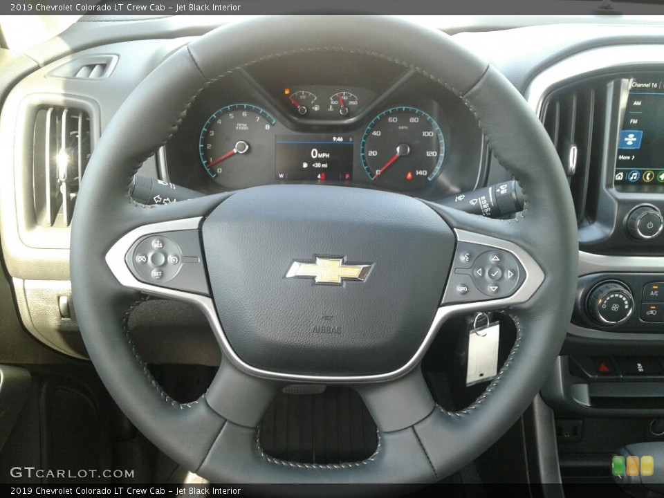 Jet Black Interior Steering Wheel for the 2019 Chevrolet Colorado LT Crew Cab #132406618