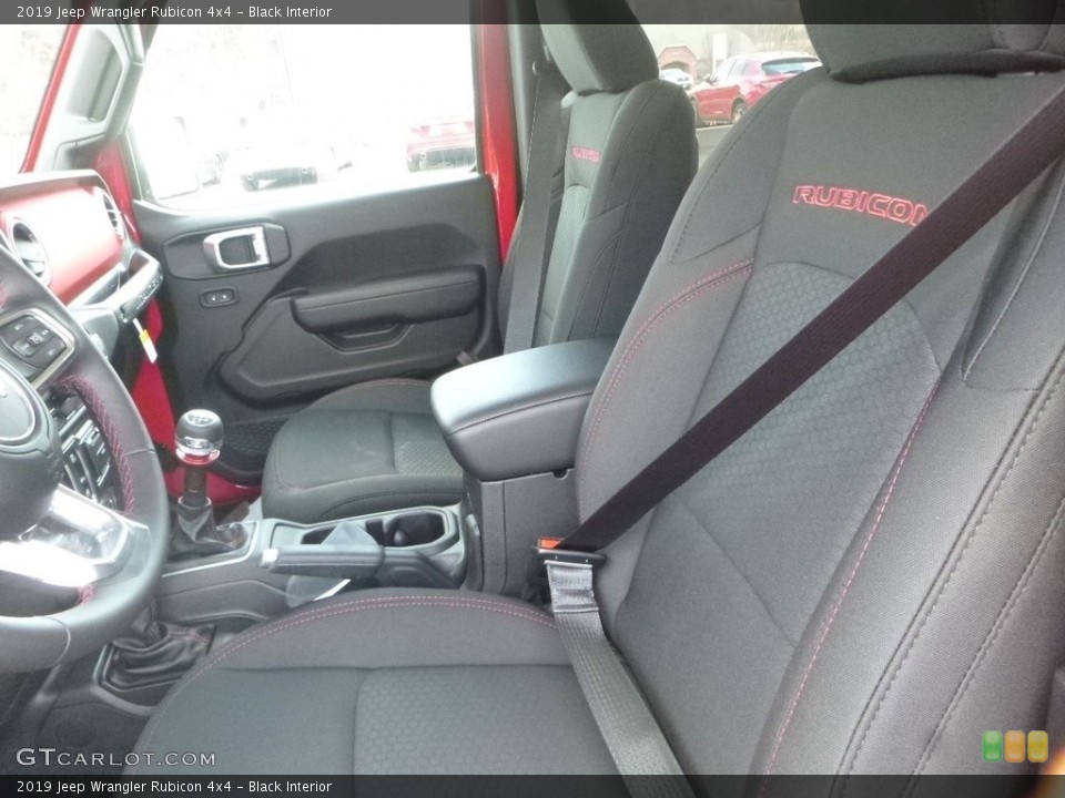 Black Interior Front Seat for the 2019 Jeep Wrangler Rubicon 4x4 #132434160