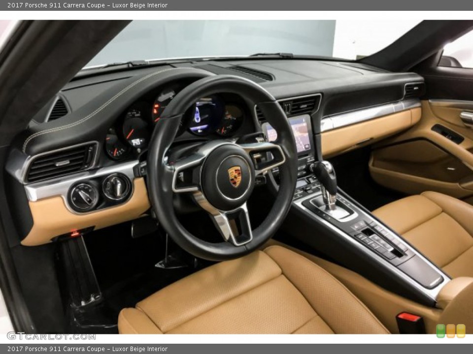 Luxor Beige Interior Dashboard for the 2017 Porsche 911 Carrera Coupe #132533731