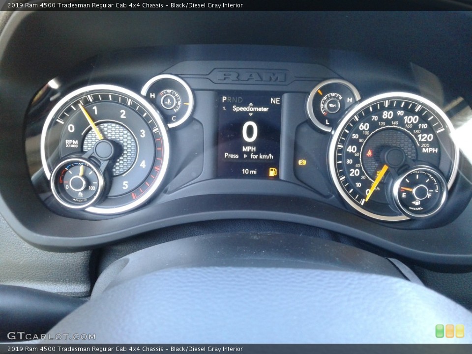 Black/Diesel Gray Interior Gauges for the 2019 Ram 4500 Tradesman Regular Cab 4x4 Chassis #132568061
