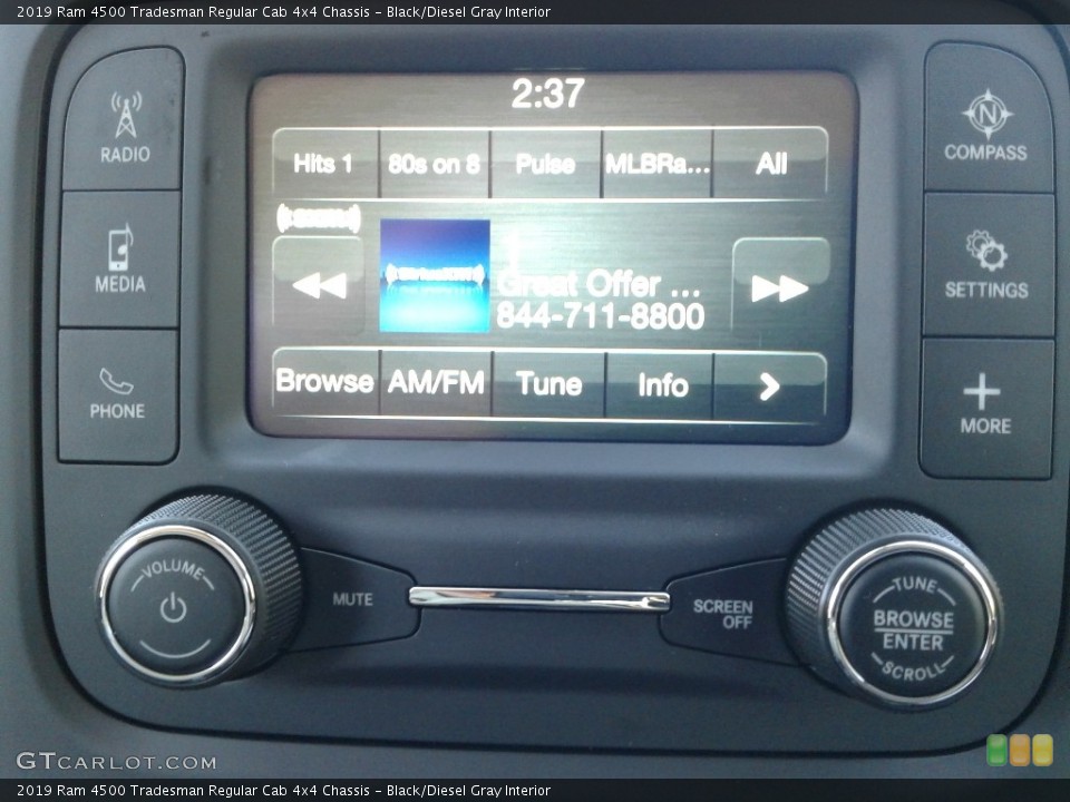 Black/Diesel Gray Interior Controls for the 2019 Ram 4500 Tradesman Regular Cab 4x4 Chassis #132568079