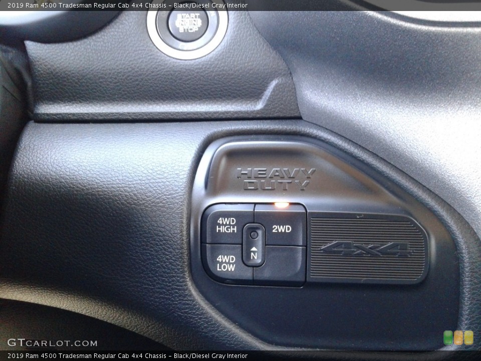 Black/Diesel Gray Interior Controls for the 2019 Ram 4500 Tradesman Regular Cab 4x4 Chassis #132568100