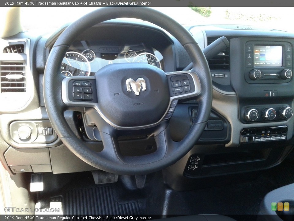 Black/Diesel Gray Interior Steering Wheel for the 2019 Ram 4500 Tradesman Regular Cab 4x4 Chassis #132568193