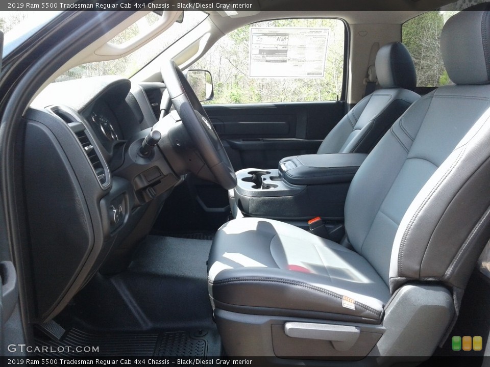 Black/Diesel Gray Interior Front Seat for the 2019 Ram 5500 Tradesman Regular Cab 4x4 Chassis #132613694
