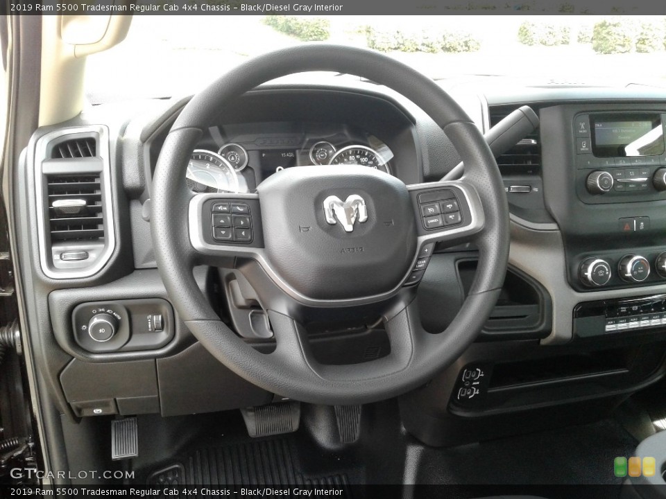 Black/Diesel Gray Interior Steering Wheel for the 2019 Ram 5500 Tradesman Regular Cab 4x4 Chassis #132613991