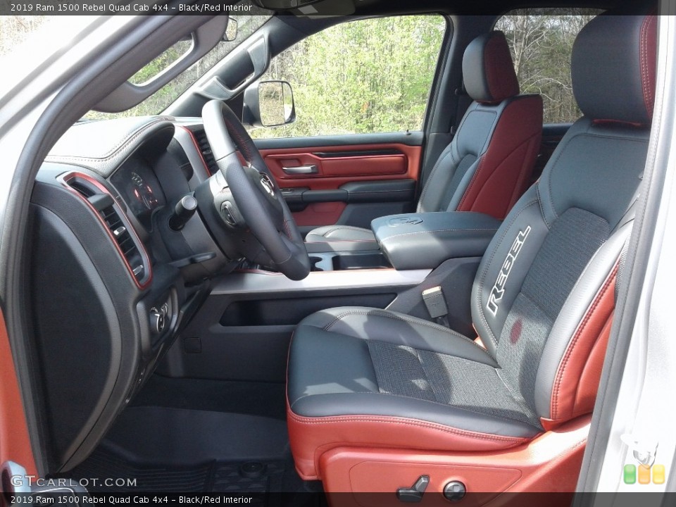 Black/Red Interior Front Seat for the 2019 Ram 1500 Rebel Quad Cab 4x4 #132617750