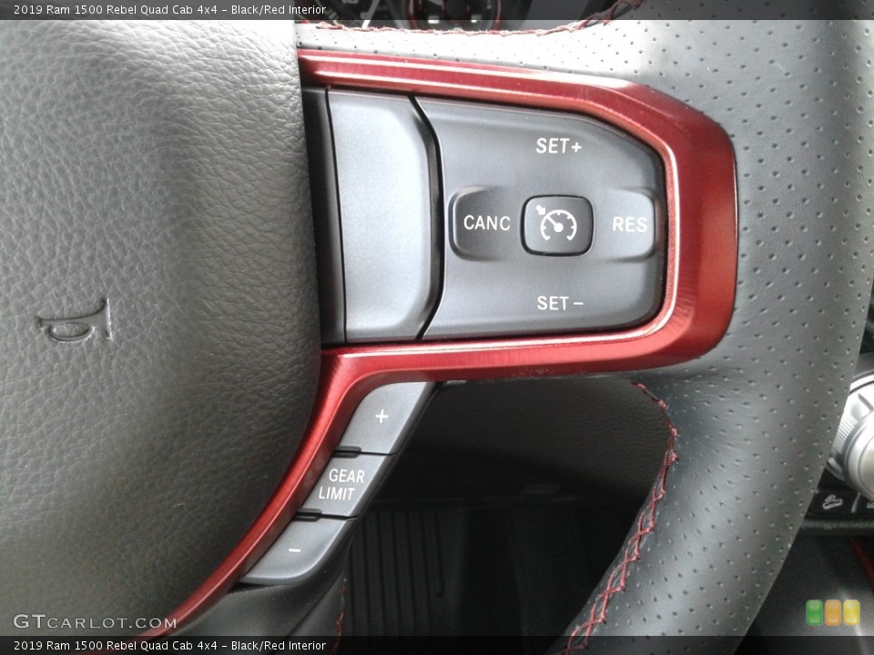Black/Red Interior Steering Wheel for the 2019 Ram 1500 Rebel Quad Cab 4x4 #132617948