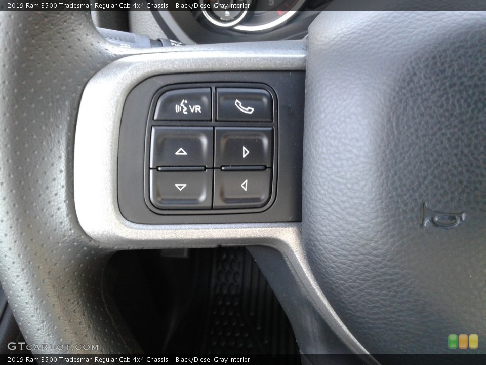 Black/Diesel Gray Interior Steering Wheel for the 2019 Ram 3500 Tradesman Regular Cab 4x4 Chassis #132619886