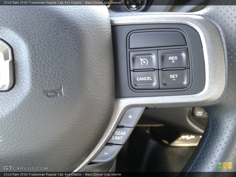 Black/Diesel Gray Interior Steering Wheel for the 2019 Ram 3500 Tradesman Regular Cab 4x4 Chassis #132619922