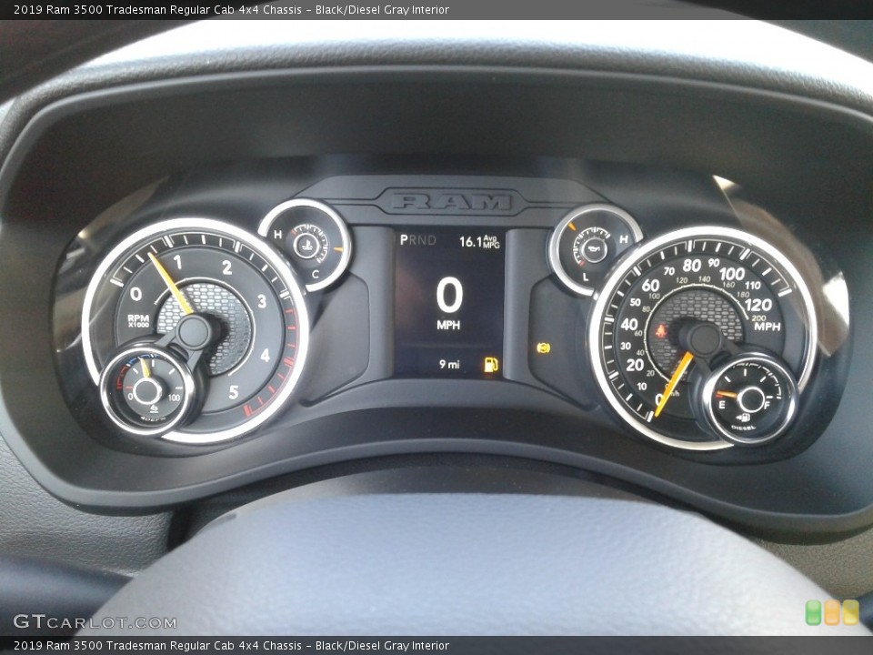 Black/Diesel Gray Interior Gauges for the 2019 Ram 3500 Tradesman Regular Cab 4x4 Chassis #132619946