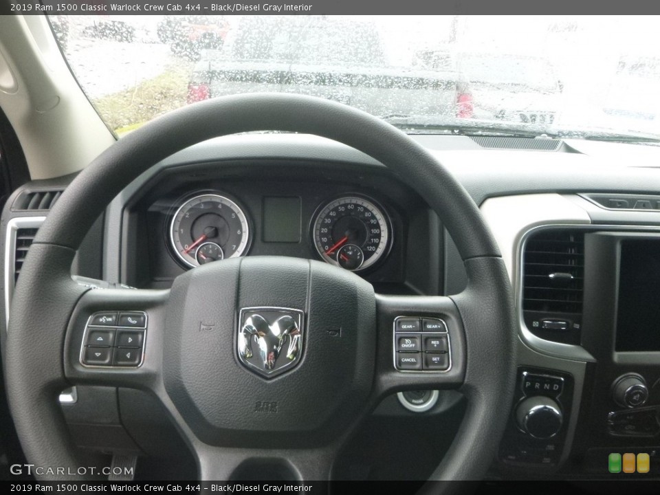Black/Diesel Gray Interior Steering Wheel for the 2019 Ram 1500 Classic Warlock Crew Cab 4x4 #132632148