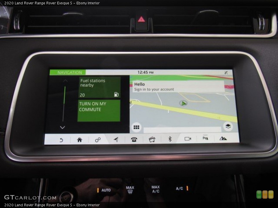 Ebony Interior Navigation for the 2020 Land Rover Range Rover Evoque S #132635921