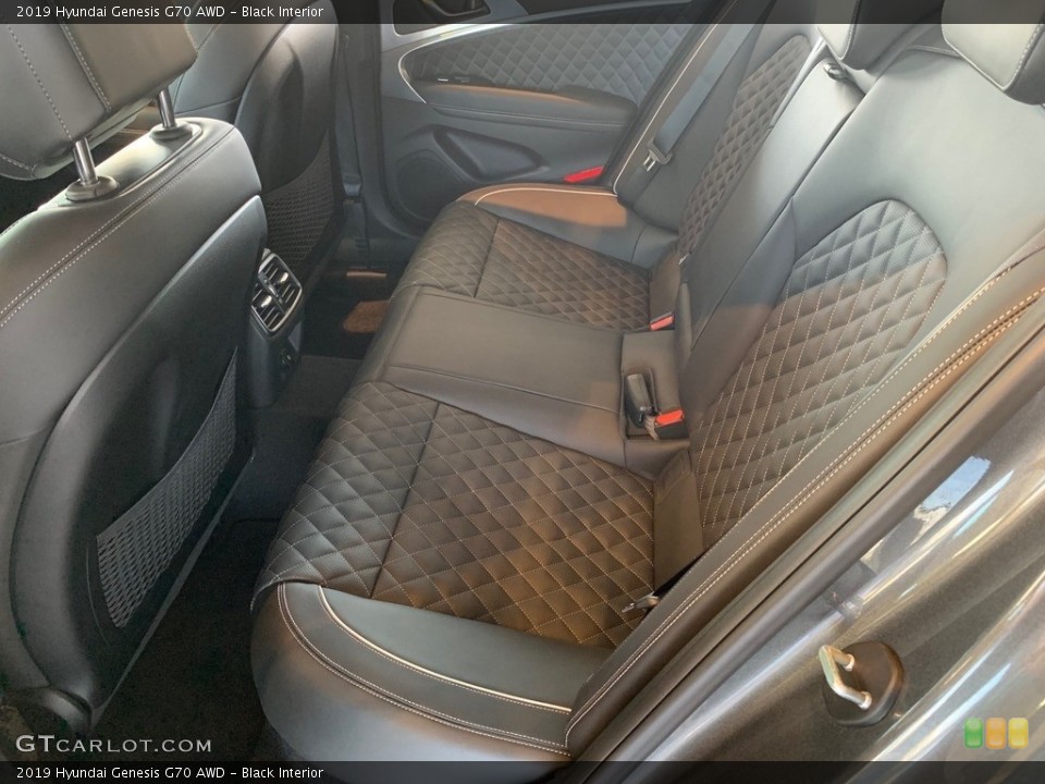 Black Interior Rear Seat for the 2019 Hyundai Genesis G70 AWD #132680346