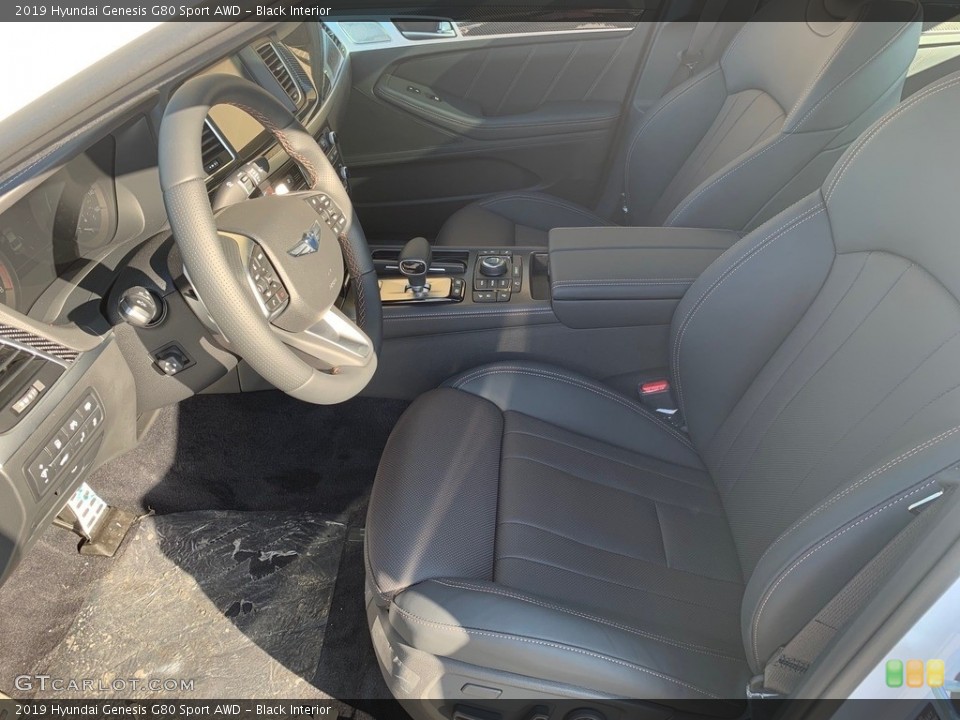 Black Interior Front Seat for the 2019 Hyundai Genesis G80 Sport AWD #132680622