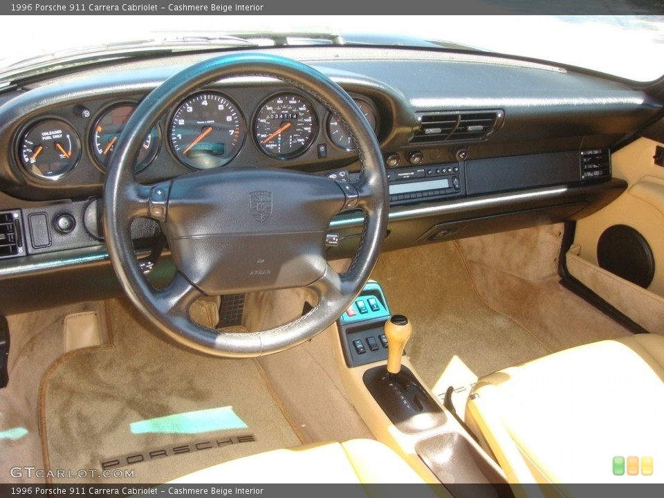 Cashmere Beige Interior Dashboard for the 1996 Porsche 911 Carrera Cabriolet #132693993