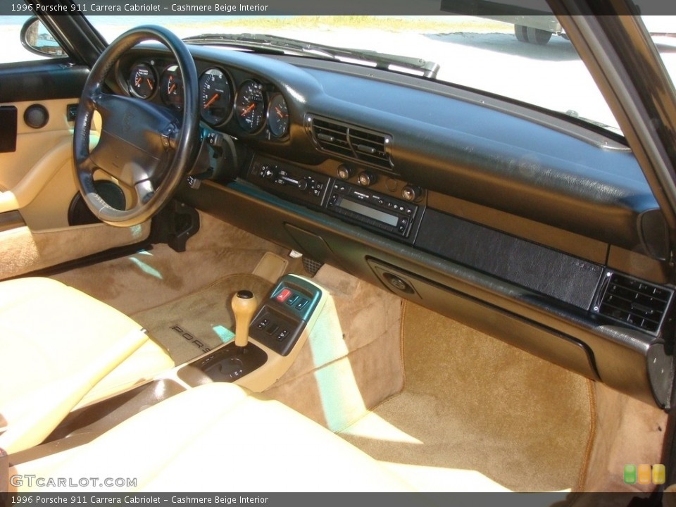 Cashmere Beige Interior Dashboard for the 1996 Porsche 911 Carrera Cabriolet #132694194