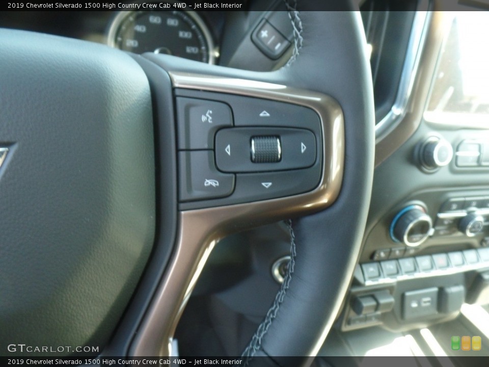 Jet Black Interior Steering Wheel for the 2019 Chevrolet Silverado 1500 High Country Crew Cab 4WD #132699603
