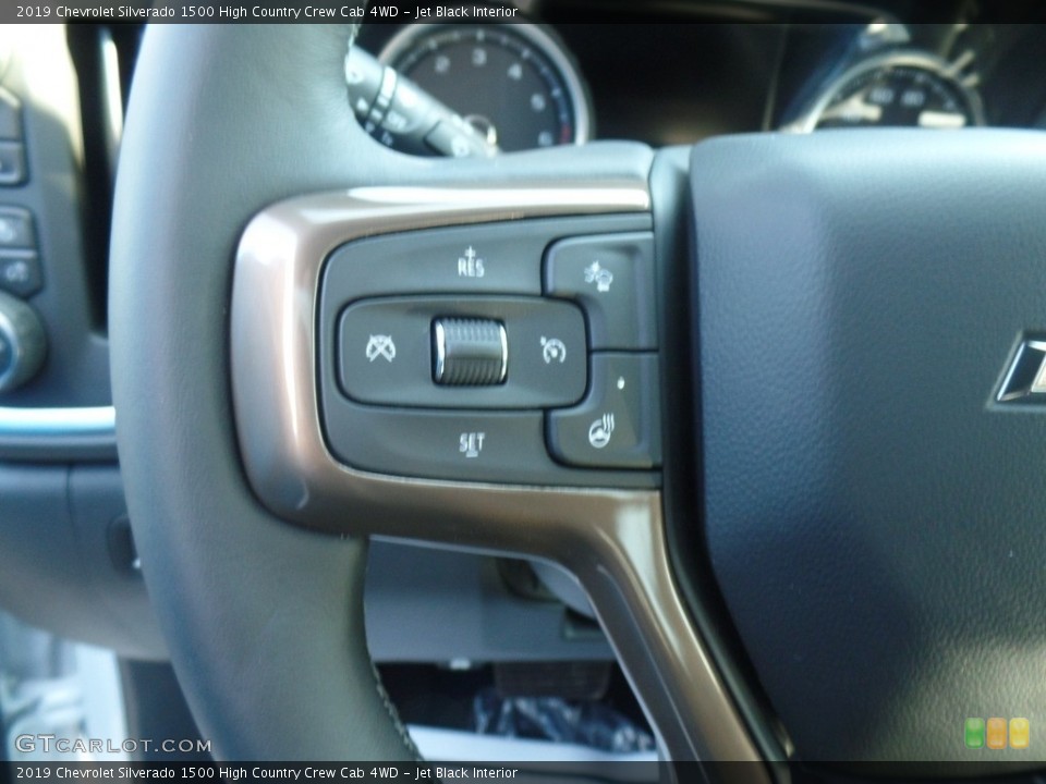 Jet Black Interior Steering Wheel for the 2019 Chevrolet Silverado 1500 High Country Crew Cab 4WD #132699612