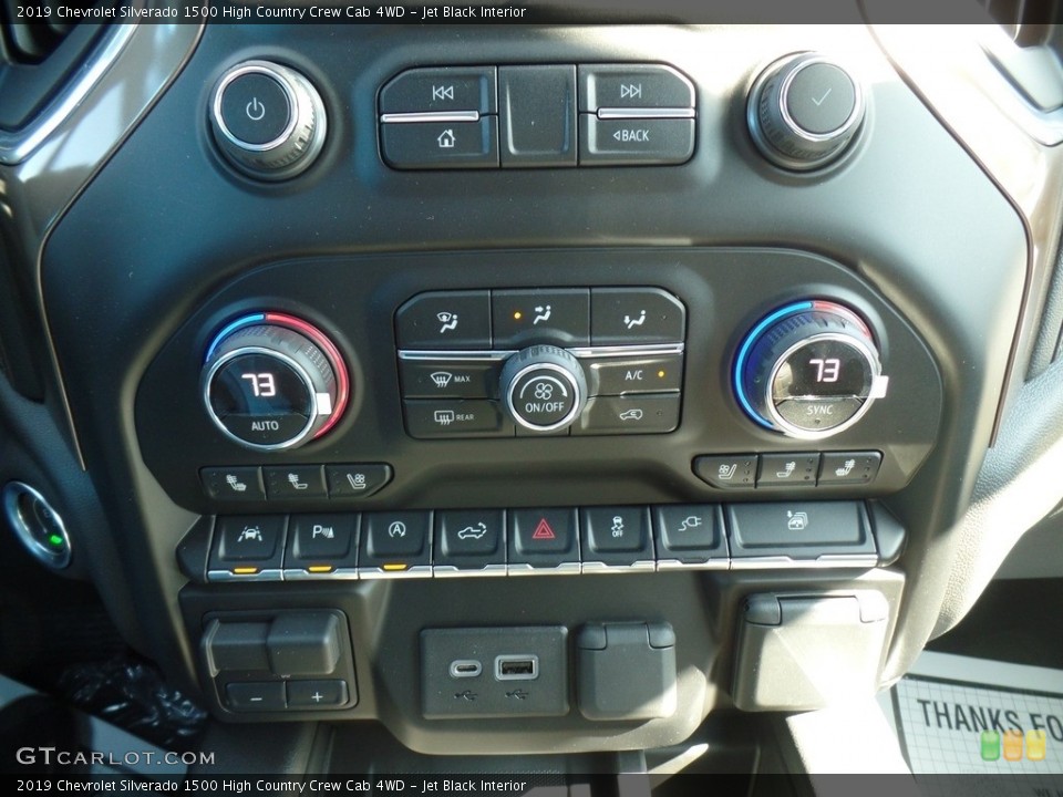 Jet Black Interior Controls for the 2019 Chevrolet Silverado 1500 High Country Crew Cab 4WD #132699801