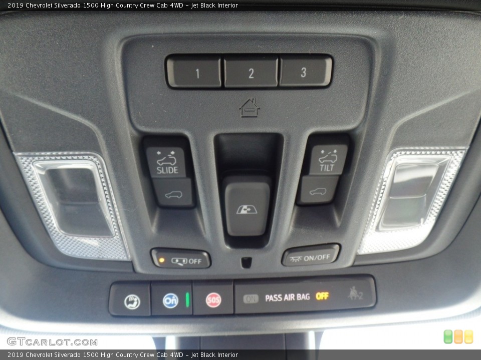 Jet Black Interior Controls for the 2019 Chevrolet Silverado 1500 High Country Crew Cab 4WD #132699864