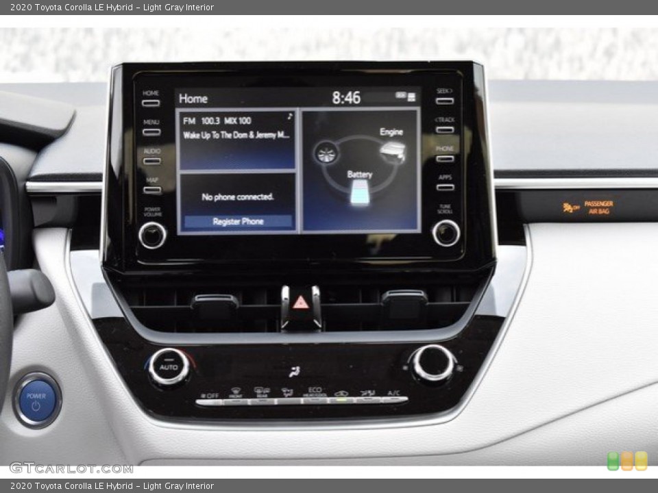 Light Gray Interior Controls for the 2020 Toyota Corolla LE Hybrid #132730291