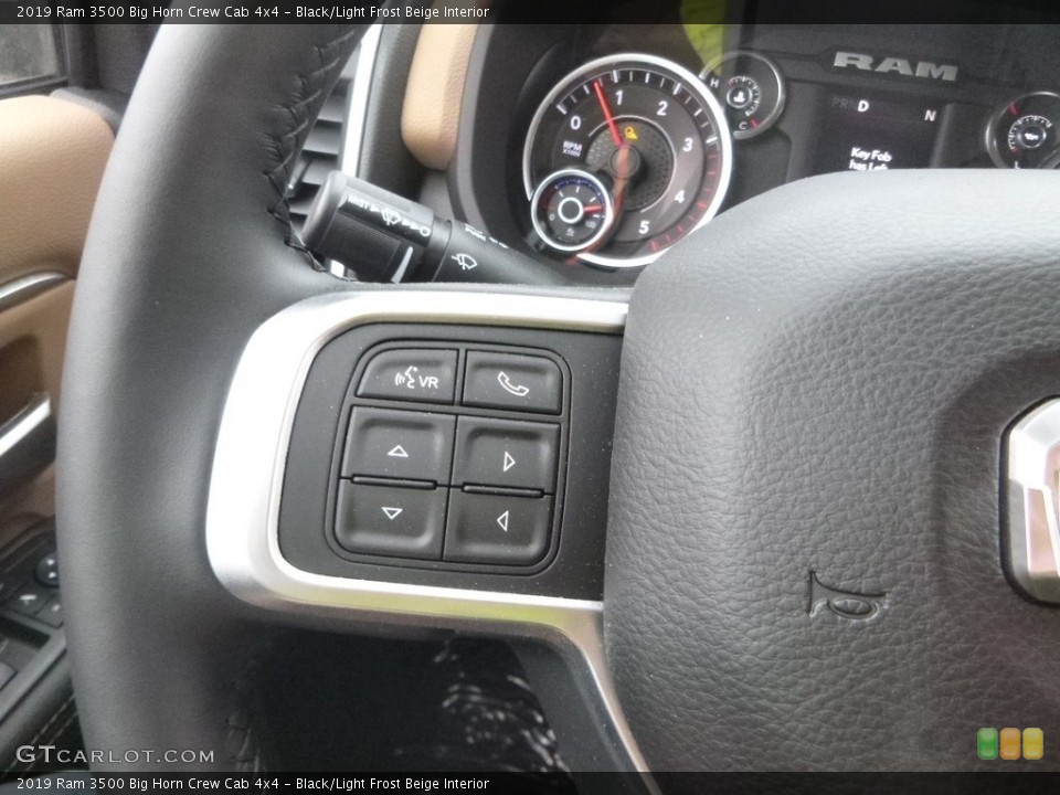 Black/Light Frost Beige Interior Steering Wheel for the 2019 Ram 3500 Big Horn Crew Cab 4x4 #132740914