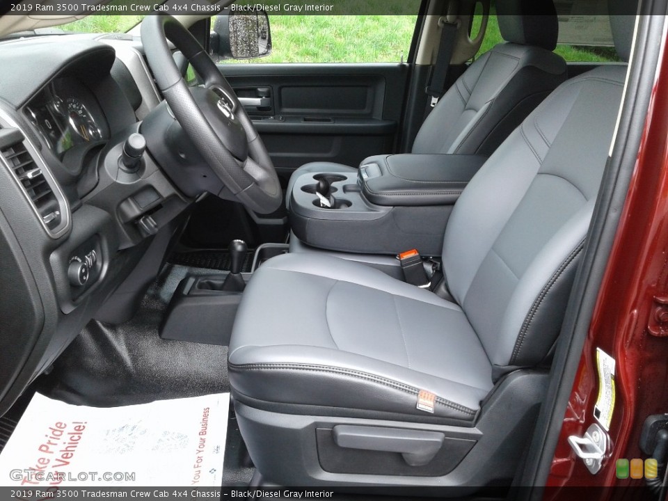 Black/Diesel Gray Interior Front Seat for the 2019 Ram 3500 Tradesman Crew Cab 4x4 Chassis #132782525