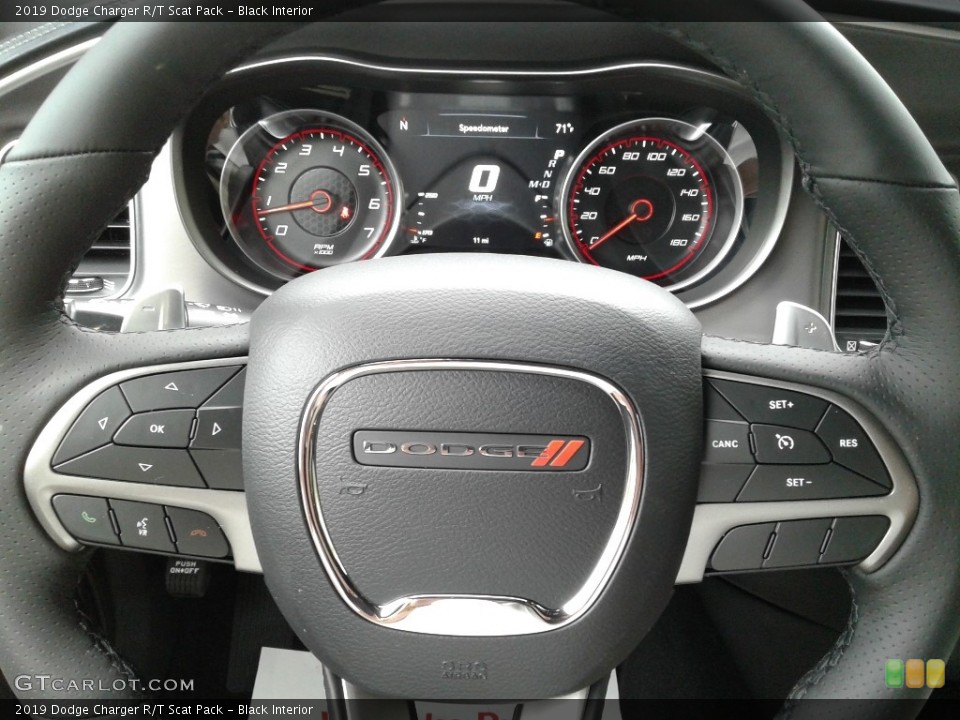Black Interior Steering Wheel for the 2019 Dodge Charger R/T Scat Pack #132783092