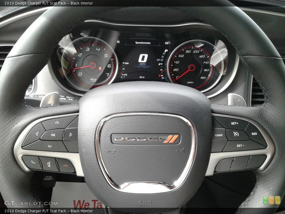 Black Interior Steering Wheel for the 2019 Dodge Charger R/T Scat Pack #132783686