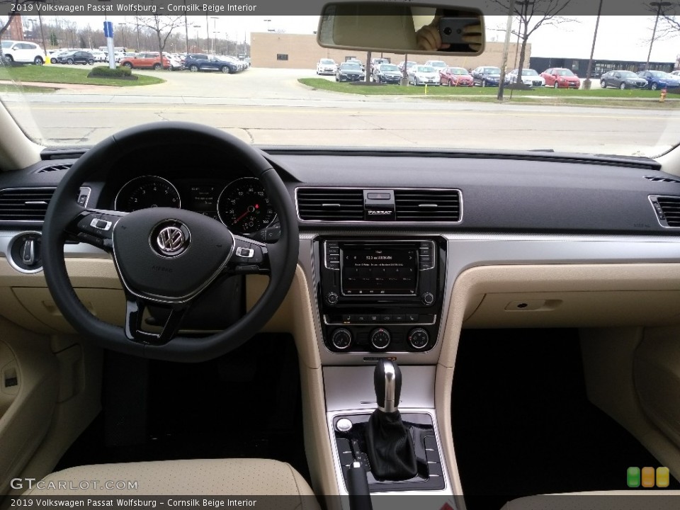 Cornsilk Beige Interior Dashboard for the 2019 Volkswagen Passat Wolfsburg #132796613