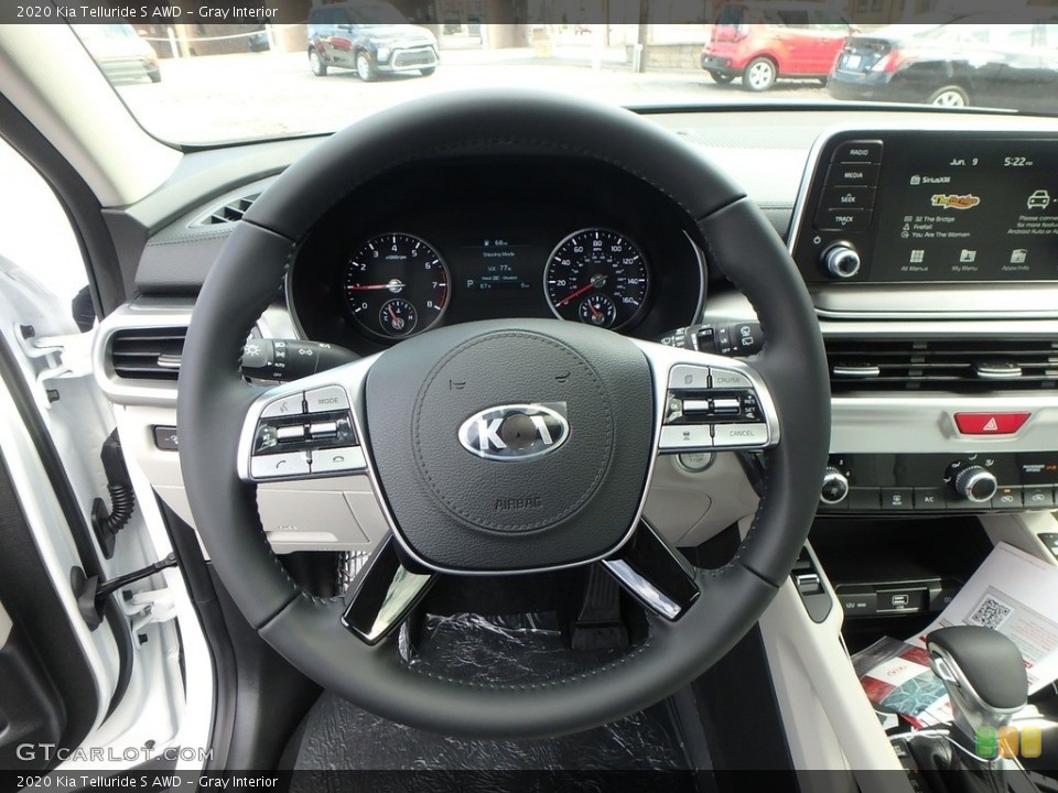 Gray Interior Steering Wheel for the 2020 Kia Telluride S AWD #132798242
