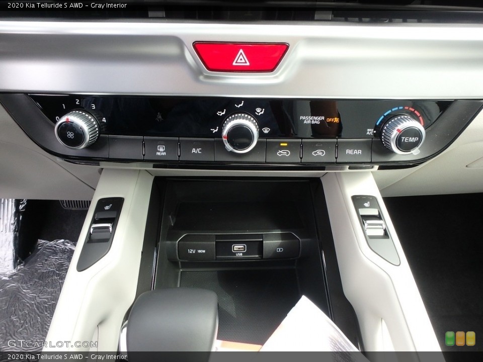 Gray Interior Controls for the 2020 Kia Telluride S AWD #132798278