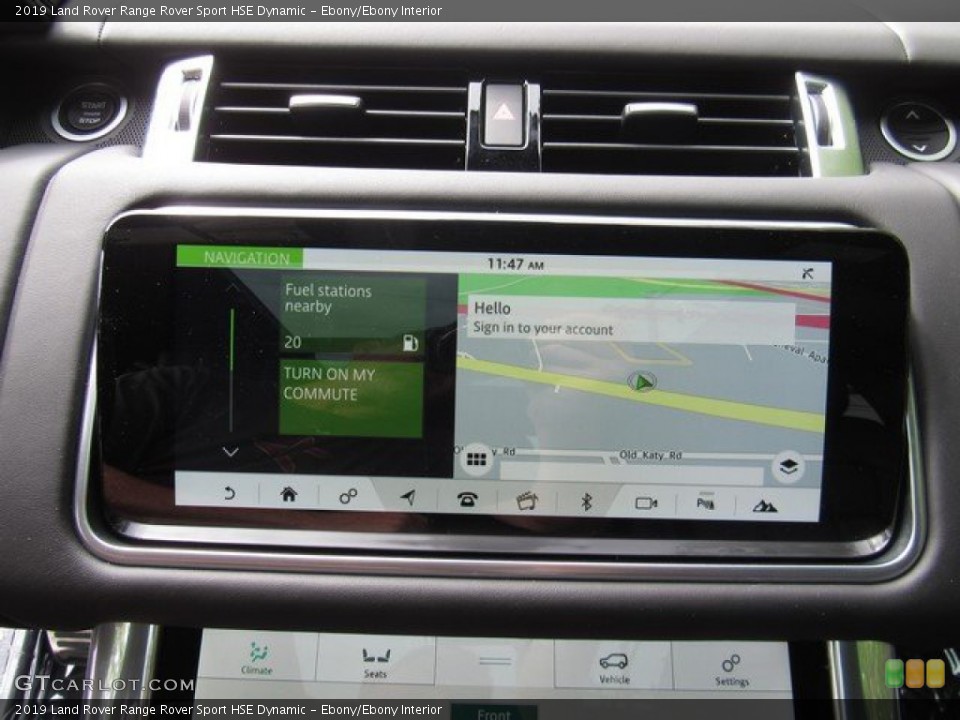 Ebony/Ebony Interior Navigation for the 2019 Land Rover Range Rover Sport HSE Dynamic #132804362