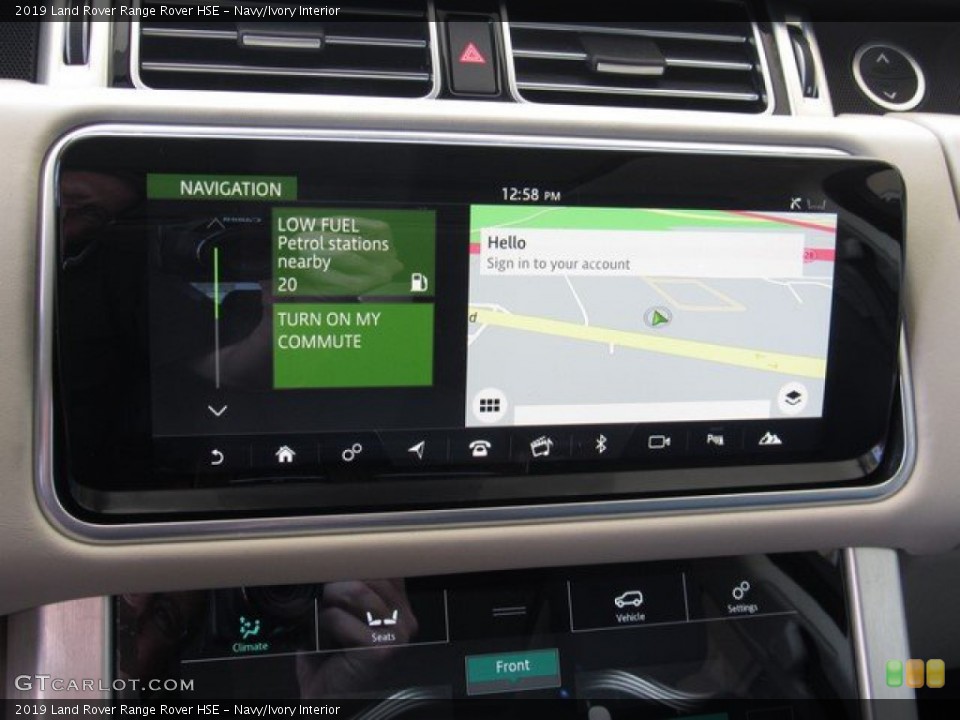 Navy/Ivory Interior Navigation for the 2019 Land Rover Range Rover HSE #132808994