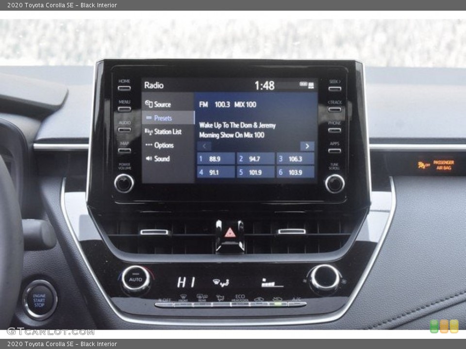Black Interior Controls for the 2020 Toyota Corolla SE #132831492