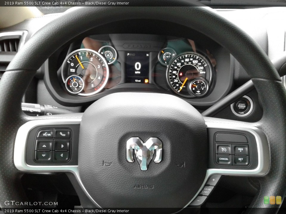 Black/Diesel Gray Interior Steering Wheel for the 2019 Ram 5500 SLT Crew Cab 4x4 Chassis #132839736