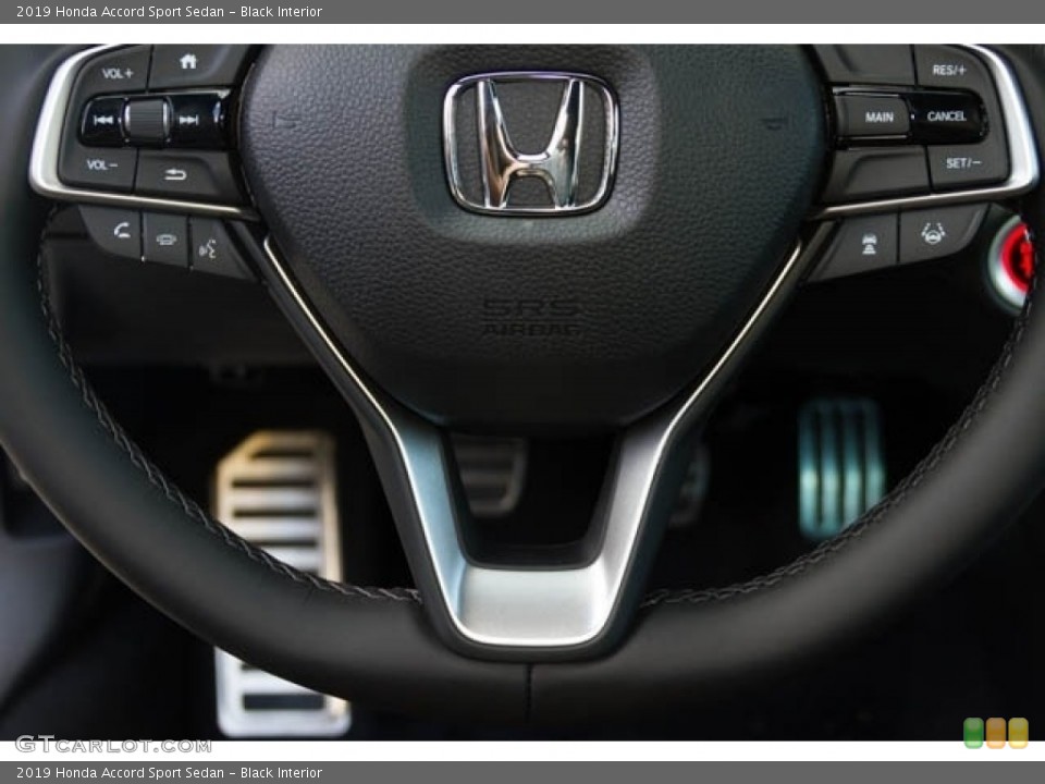 Black Interior Steering Wheel for the 2019 Honda Accord Sport Sedan #132863502